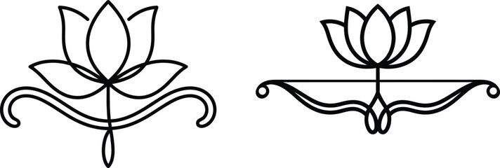 Ram Navami lotus bow line illustration