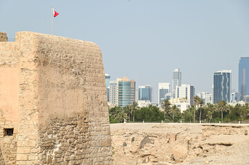 バーレーン要塞の美しい風景Beautiful scenery of Bahrain Fort in the Middle East