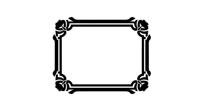 Elegant floral frame with decorative rose accents and classic design.