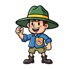 Obraz premium Cute Boy Scout with Hat and Badge