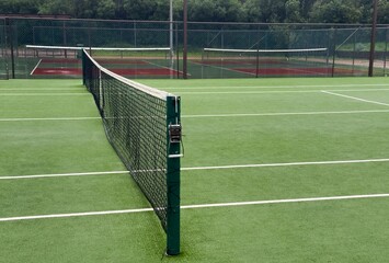 Fototapeta premium Green tennis court that is empty