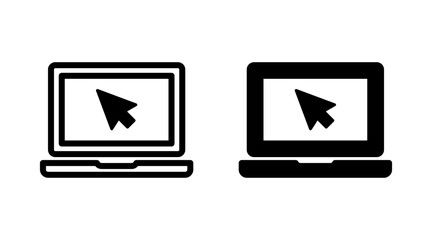 Laptop icon set vector. computer sign and symbol