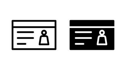 License icon set vector. ID card icon. driver license, staff identification card