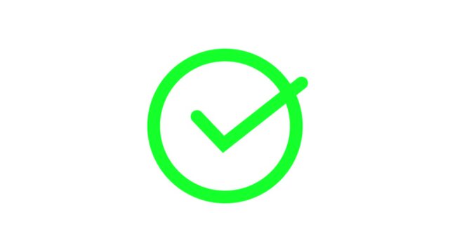 animation green check mark that symbolizes approval or success