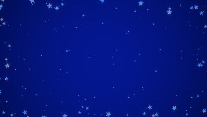Fototapeta premium night sky shiny glowing stars glittering on blue border frame, twinkle stars good night fairy tale and lullaby social media background