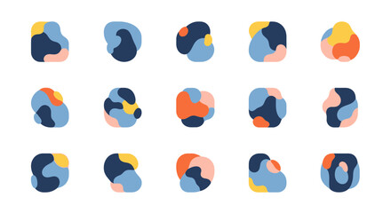Fototapeta premium Abstract organic shapes set. Modern graphic elements collection.