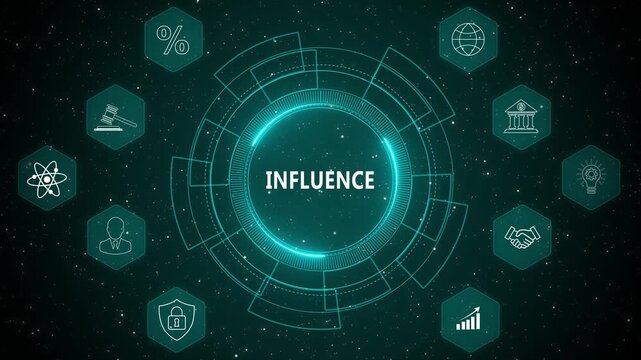 Enterprise marketing dashboard powered by Brand Influence strategy with secure performance monitoring and advanced digital growth system 4K animation video