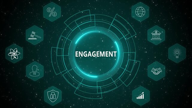 Enterprise marketing dashboard powered by Customer Engagement strategy with secure performance monitoring and advanced digital business growth system 4K animation video