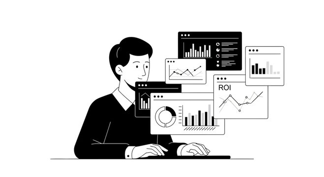 Man Analyzing Data on Computer Screens 4.