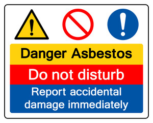 Fototapeta premium Danger Asbestors Symbol Sign, Vector Illustration, Isolate On White Background Label.EPS10