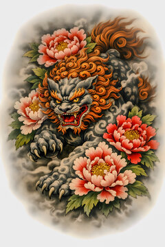 唐獅子牡丹Images – Browse 12 Stock Photos, Vectors, and Video