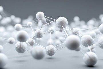 Network concept with focused white spheres