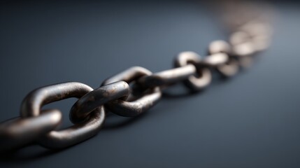 Obraz premium disconnected. Broken chain links with disconnected ends, minimalist metal texture symbolizing separation. wellbeing guides. 