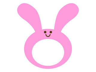 十二支のうさぎのイラスト顔はめフレーム　かわいい手描き風の干支素材　年賀状・お正月 © Amy Hand