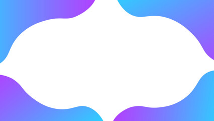 白背景に水色・青・紫のネオングラデ流体シェイプを四隅に配置したデジタル抽象フレーム（16対9・透過・IT向け）