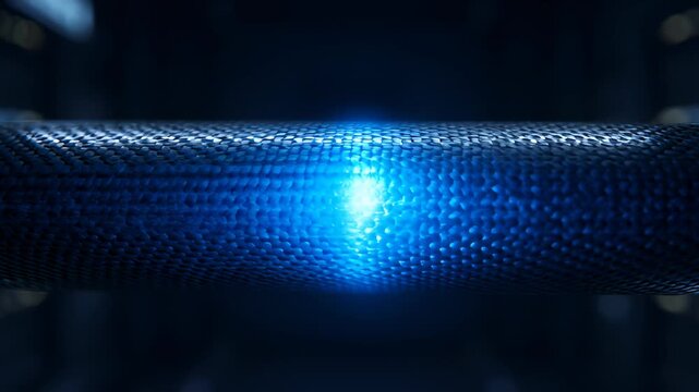 Abstract Glowing Carbon Fiber Tube Structure With Energy