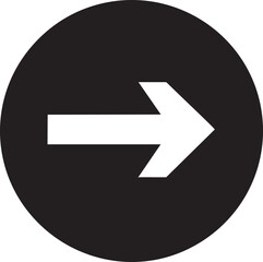 Black circle right arrow icon vector