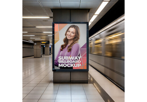 Subway Billboard Mockup