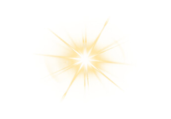 Rich gold sparkle light PNG overlay isolated on transparent background with radiant halo and subtle glitter dust © Ekaterina