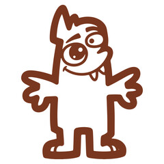Fototapeta premium Cartoon Monster Character Design with Exaggerated Features and Fun Expression for Halloween and Creative Projects