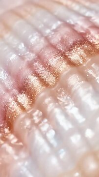 Close-up of a Seashell s Textured Surface - Abstract Macro Photography Showcasing Natural Patterns and Delicate Beauty in Warm Tones