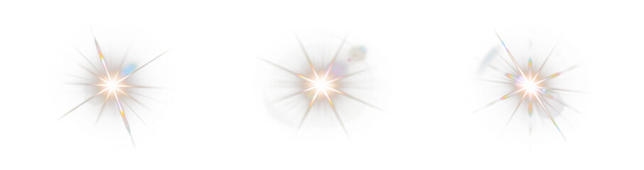 Colorful lens burst PNG Overlay isolated on transparent background with shimmering prismatic rays and shine