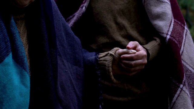 Senior married couple having a loving moment and holding hands. Senior couple support and holding hands with affection. bonding, trust and care concept.