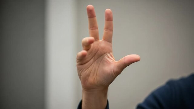Hand Gestures: Counting, Rock On, and Fist Symbol