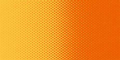 Obraz premium Seamless geometric art illustration featuring an abstract orange and yellow halftone dot pattern with a textured vintage backdrop design