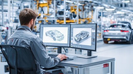 Diligent engineer at a sleek desk