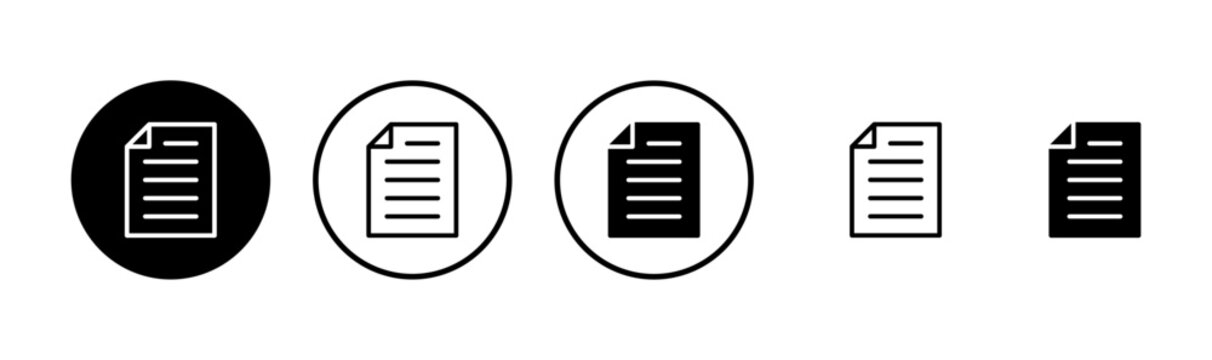 Document icon logo design. Paper sign and symbol. File Icon