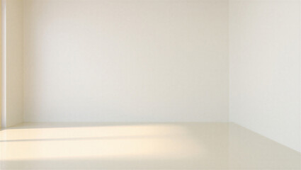Empty White Room Corner with Warm Sunlight on the Floor Mockup Background
