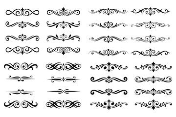 Set of vintage calligraphic design elements and page decorations