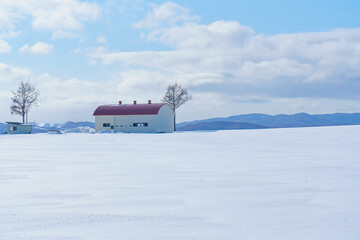 北海道大空町　冬のメルヘンの丘　冬の絶景旅行