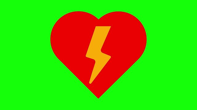Electric Heart AED Animation, Automated External Defibrillator for Medical and Emergency Videos