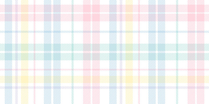 Pastel plaid with a soft palette of pink, blue, yellow, green, and purple. A summer pattern for cotton and lightweight flannel for textiles and decor