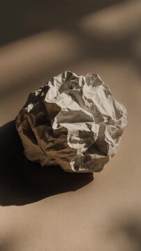 A crumpled piece of paper on a surface