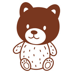 Fototapeta premium Adorable Brown Teddy Bear Illustration Perfect for Childrens Designs and Playful Projects with Simple Lines