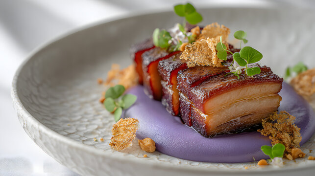 Gourmet braised pork belly dish