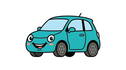 Fototapeta premium Cartoon Car Character Illustration Design.
