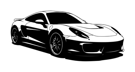 Obraz premium Modern Sports Car Front Silhouette