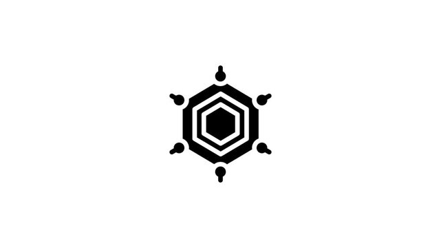 Abstract Molecule Icon, Hexagonal Geometric Symbol for Science Technology and Research Design