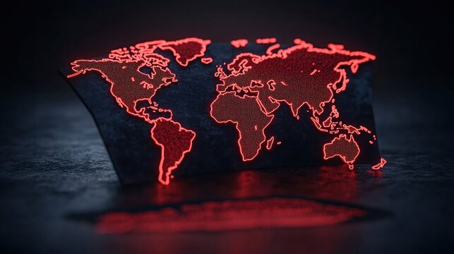 World Map Highlighting Multiple Regions Showing Global Strategic Overview