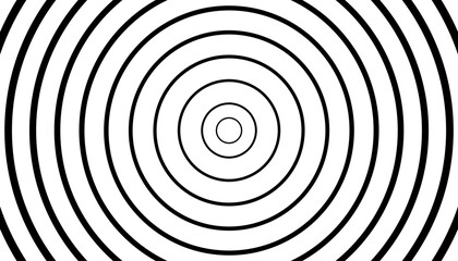Fototapeta premium Black halftone concentric circles on white background creating a target or bullseye. A high-contrast geometric design suitable for aim, focus, and center-point concepts in business.