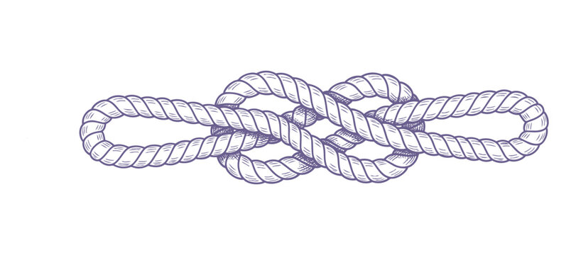Figure eight knot on transparent background for safety or binding concept