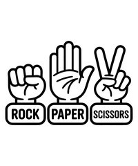 Fototapeta premium Rock Paper Scissors Game Hand Gestures Vector Illustration