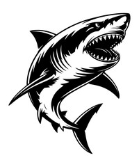 Obraz premium Aggressive Great White Shark Vector Illustration