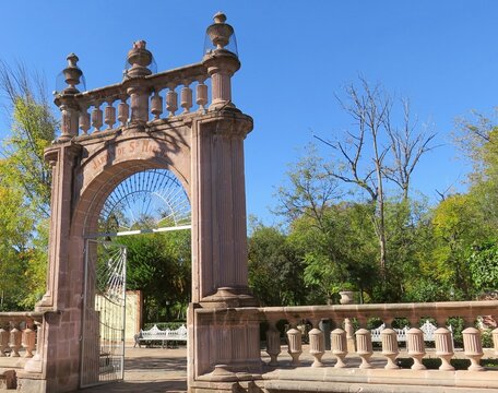Arch entrance to the park of San Marcos, Aguascalientes, Mexico	