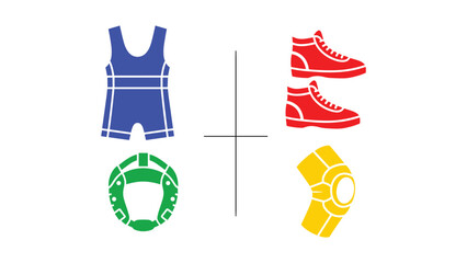 Combination of sportswear items and footwear for athletic activities
