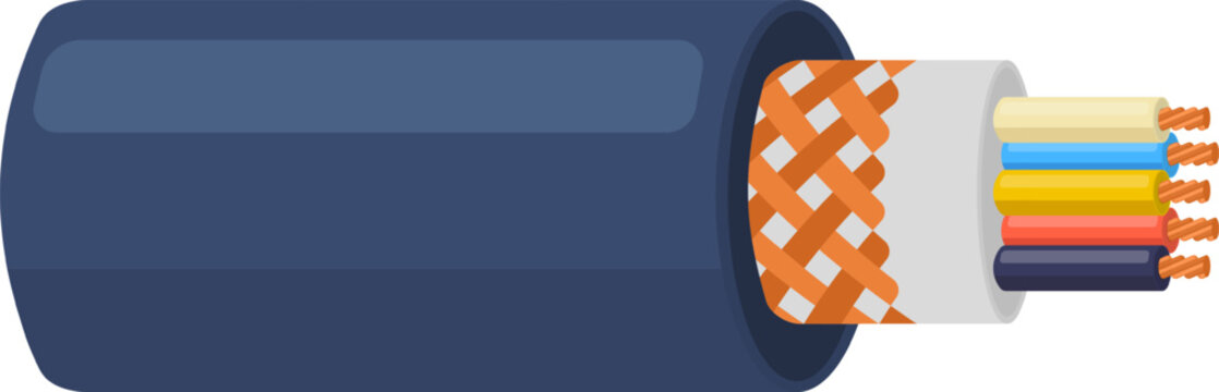 Electrical cable cross section showing conductor wiring